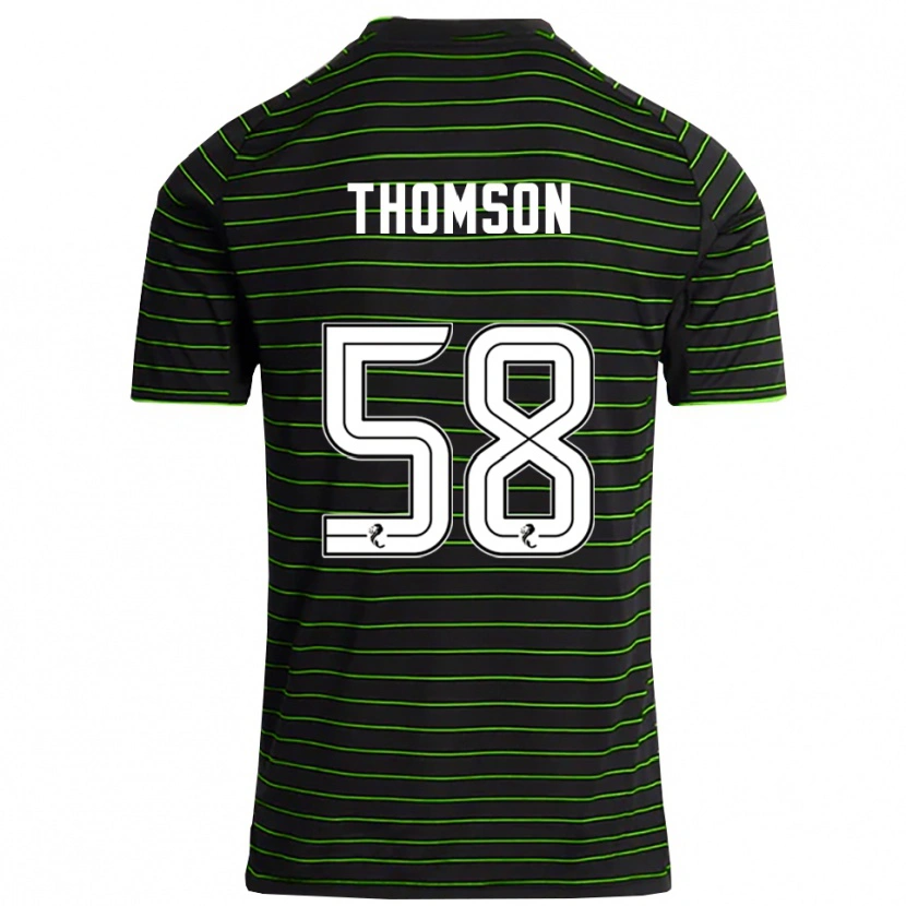 Danxen Mulher Camisola Corey Thomson #58 Preto Verde Alternativa 2025/26 Camisa