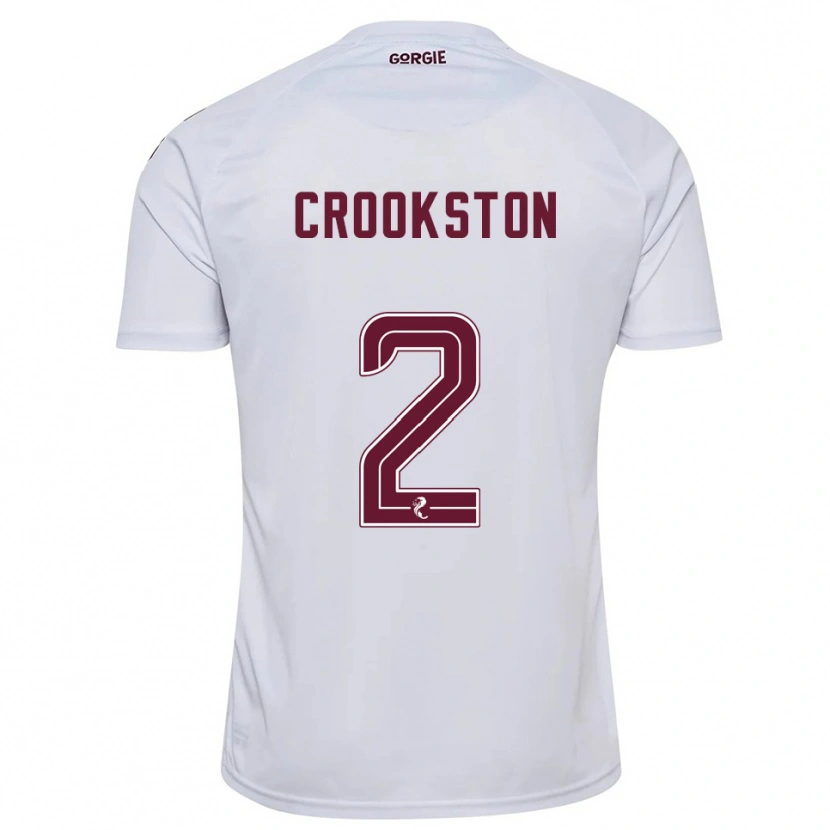 Danxen Mulher Camisola Gregor Crookston #2 Branco Vinho Alternativa 2025/26 Camisa