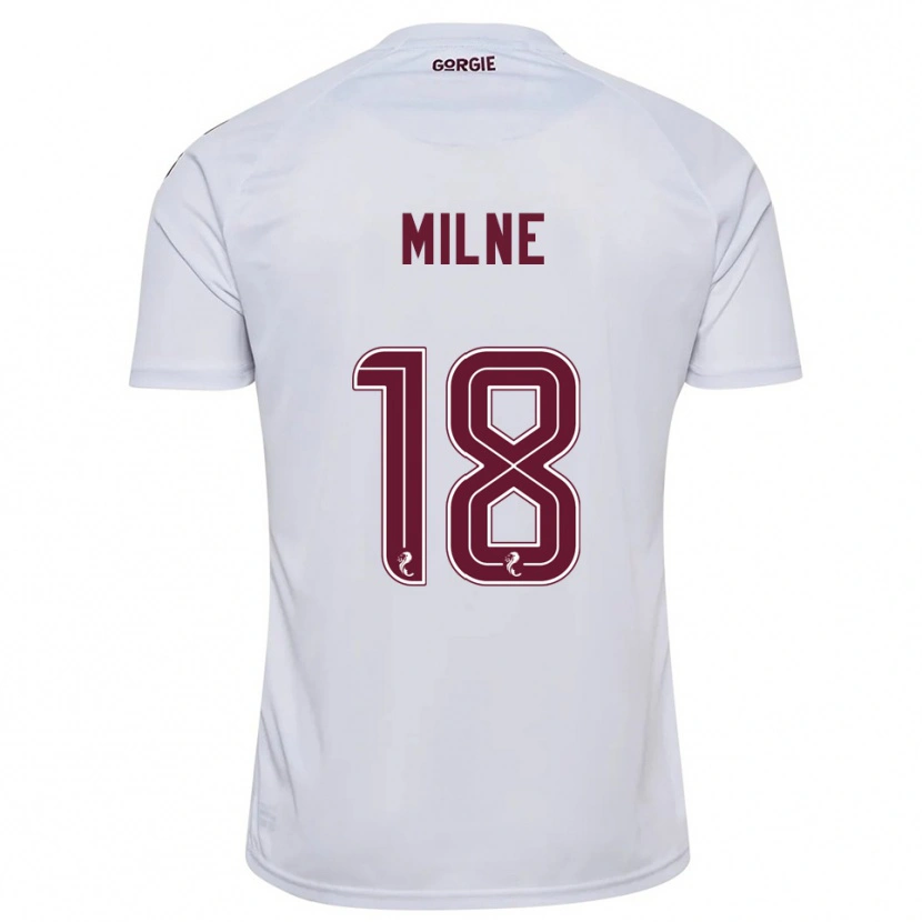 Danxen Mulher Camisola Harry Milne #18 Branco Vinho Alternativa 2025/26 Camisa