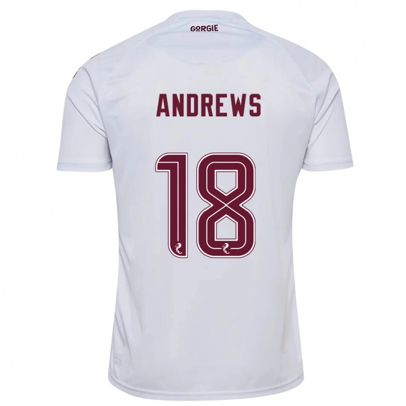 Danxen Mulher Camisola Joely Andrews #18 Branco Vinho Alternativa 2025/26 Camisa
