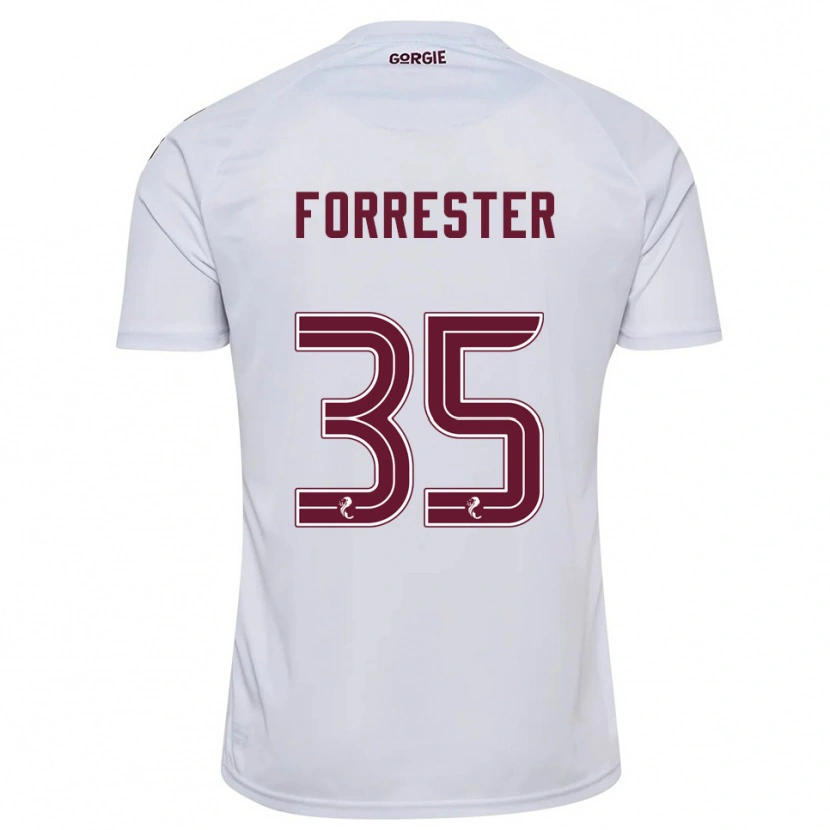 Danxen Mulher Camisola Adam Forrester #35 Branco Vinho Alternativa 2025/26 Camisa