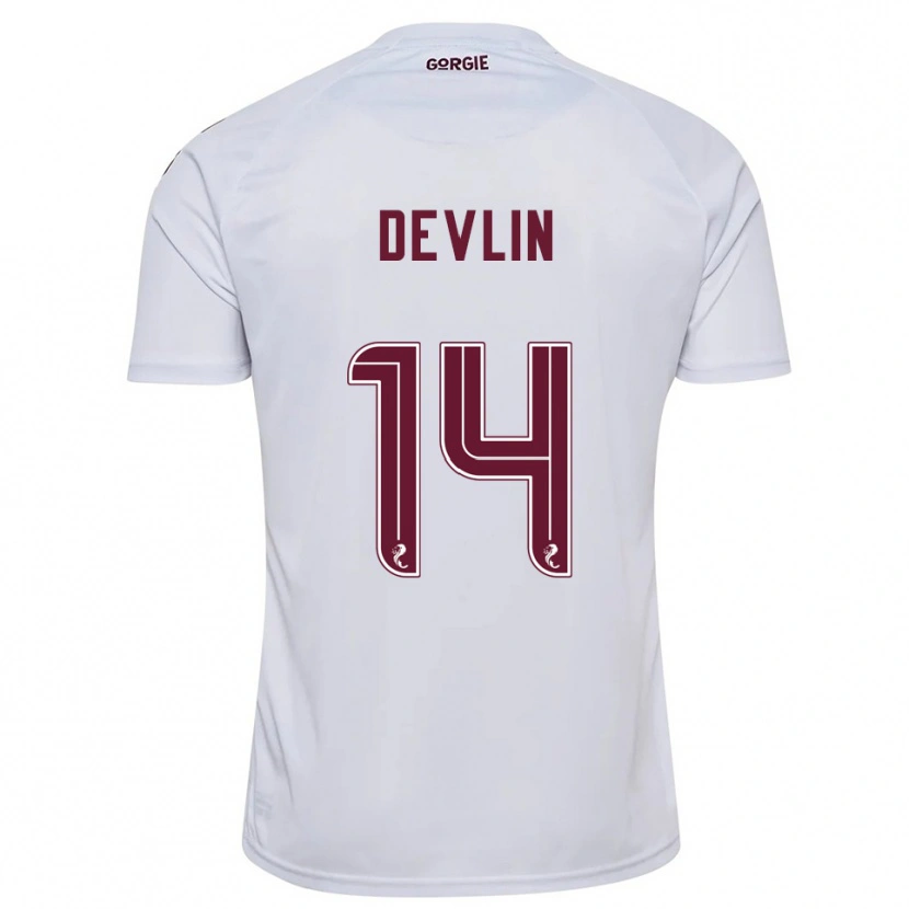 Danxen Mulher Camisola Cammy Devlin #14 Branco Vinho Alternativa 2025/26 Camisa