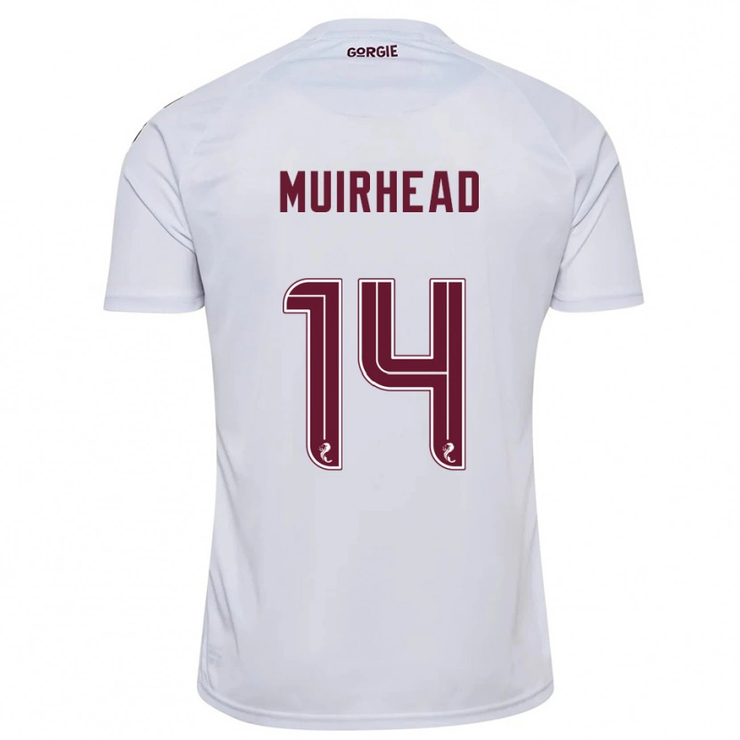 Danxen Mulher Camisola Owen Muirhead #14 Branco Vinho Alternativa 2025/26 Camisa