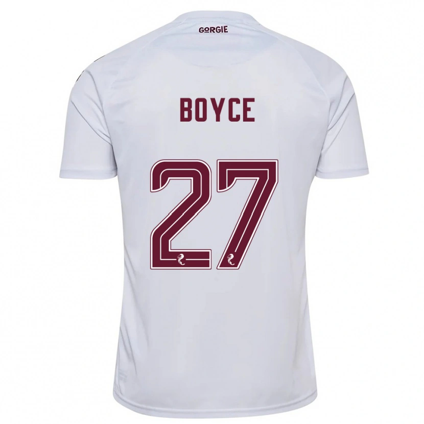 Danxen Mulher Camisola Liam Boyce #27 Branco Vinho Alternativa 2025/26 Camisa