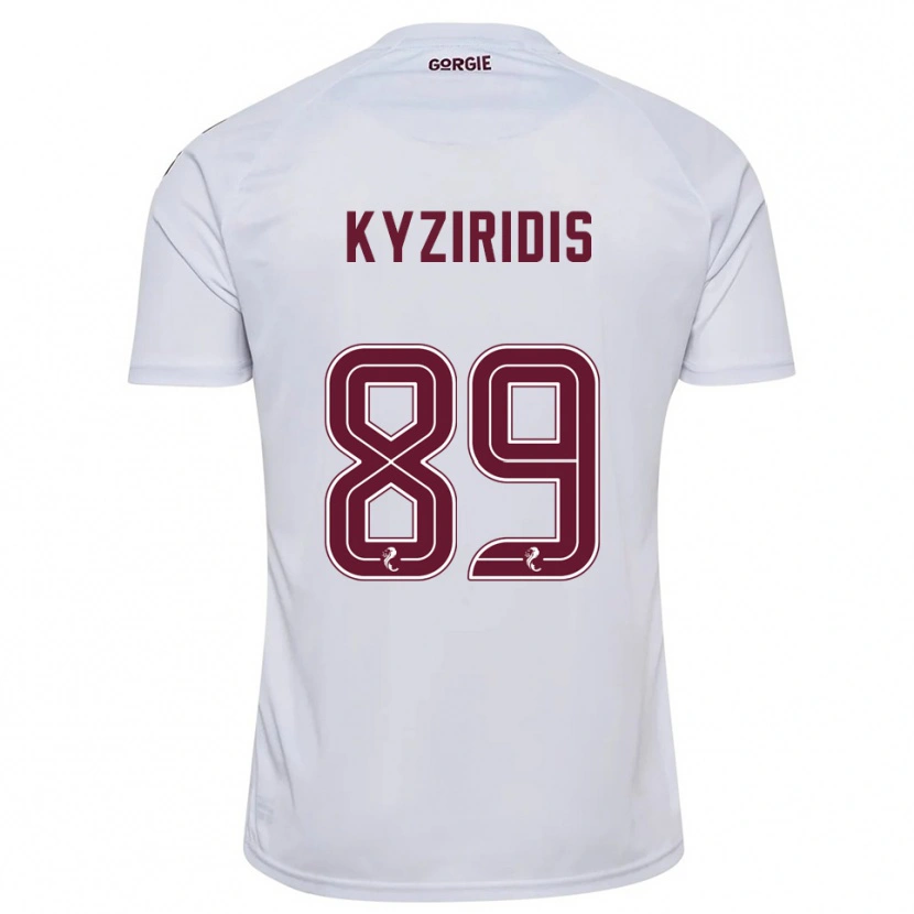 Danxen Mulher Camisola Alexandros Kyziridis #89 Branco Vinho Alternativa 2025/26 Camisa
