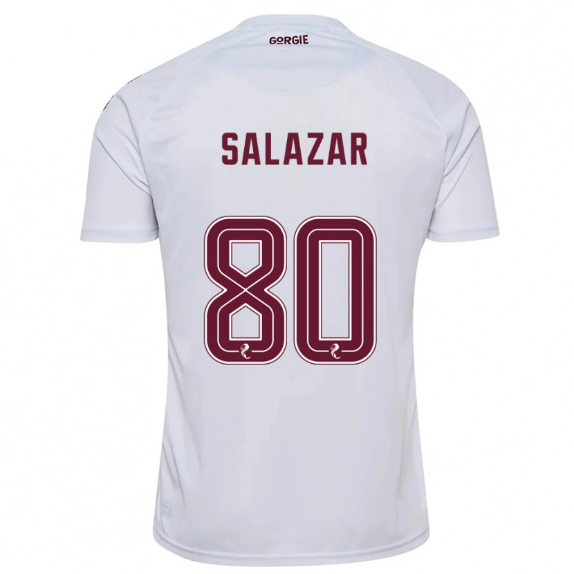 Danxen Mulher Camisola Andrés Salazar #80 Branco Vinho Alternativa 2025/26 Camisa