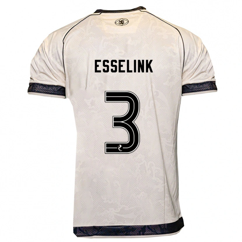 Danxen Mulher Camisola Bert Esselink #3 Branco Preto Alternativa 2025/26 Camisa