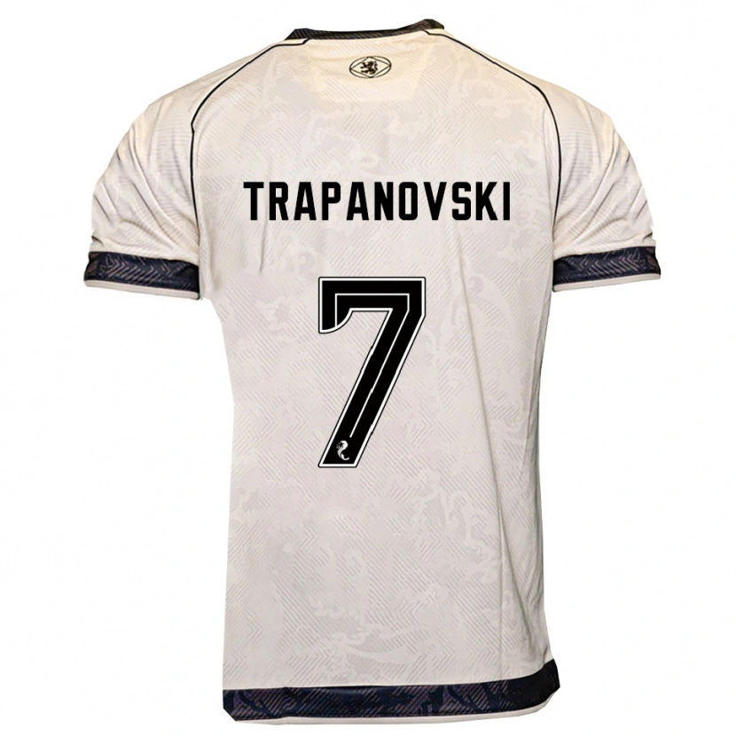 Danxen Mulher Camisola Kristijan Trapanovski #7 Branco Preto Alternativa 2025/26 Camisa