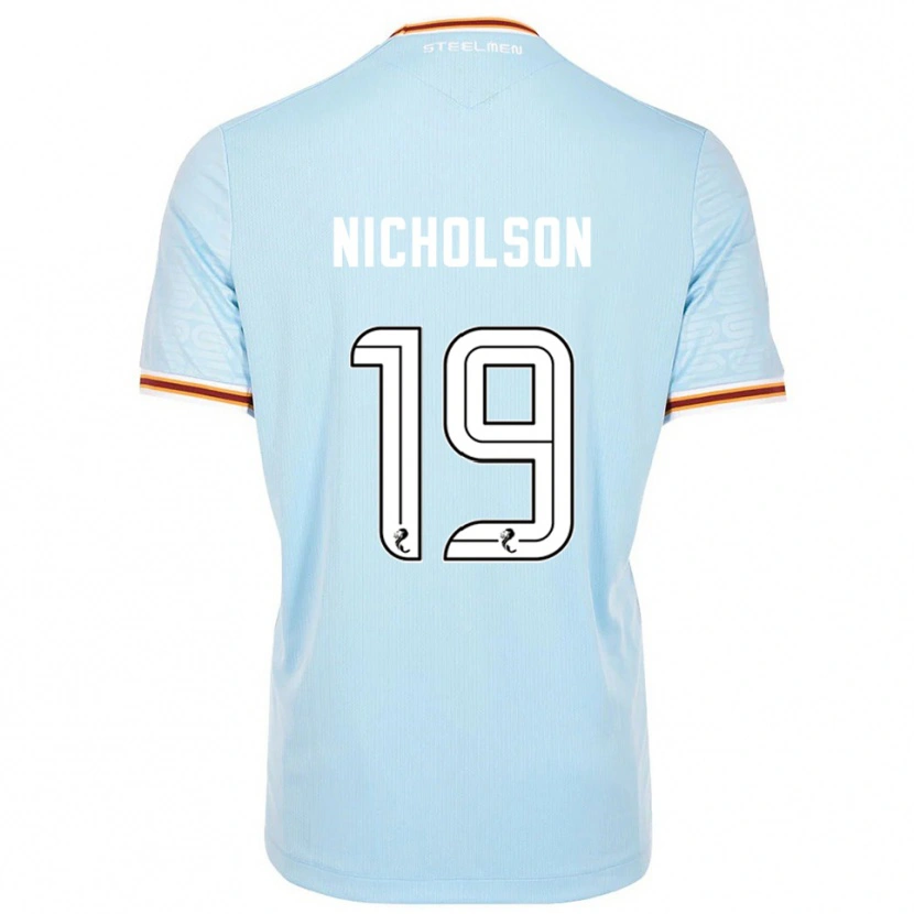 Danxen Mulher Camisola Sam Nicholson #19 Azul Celeste Alternativa 2025/26 Camisa