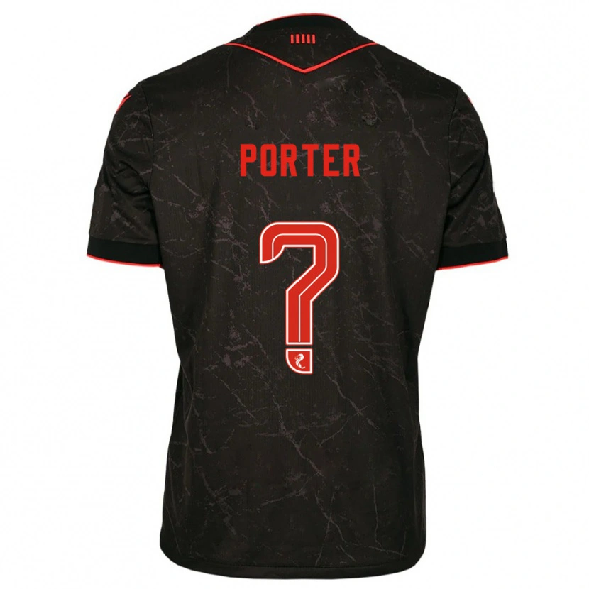 Danxen Mulher Camisola Ryan Porter #0 Preto Vermelho Alternativa 2025/26 Camisa
