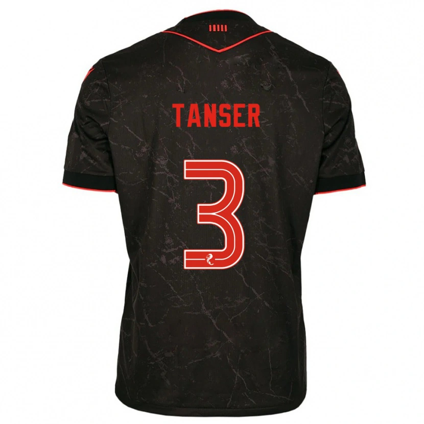 Danxen Mulher Camisola Scott Tanser #3 Preto Vermelho Alternativa 2025/26 Camisa