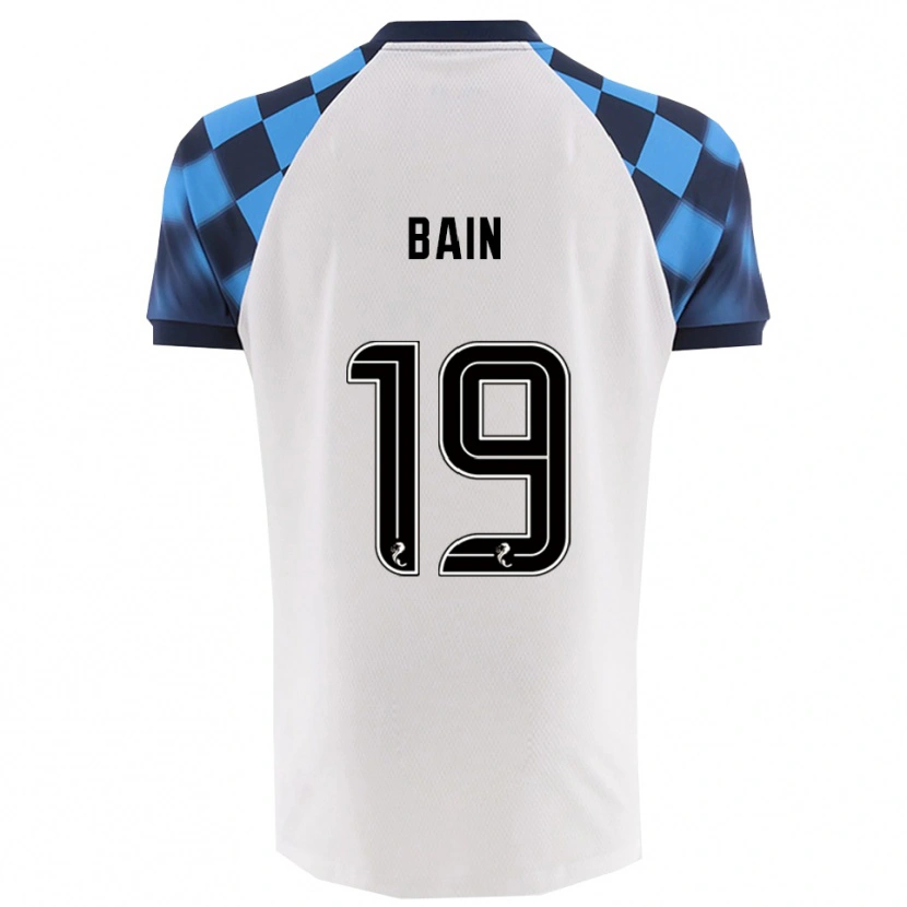 Danxen Mulher Camisola Scott Bain #19 Branco Azul Celeste Alternativa 2025/26 Camisa
