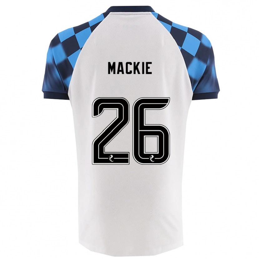 Danxen Mulher Camisola Sean Mackie #26 Branco Azul Celeste Alternativa 2025/26 Camisa