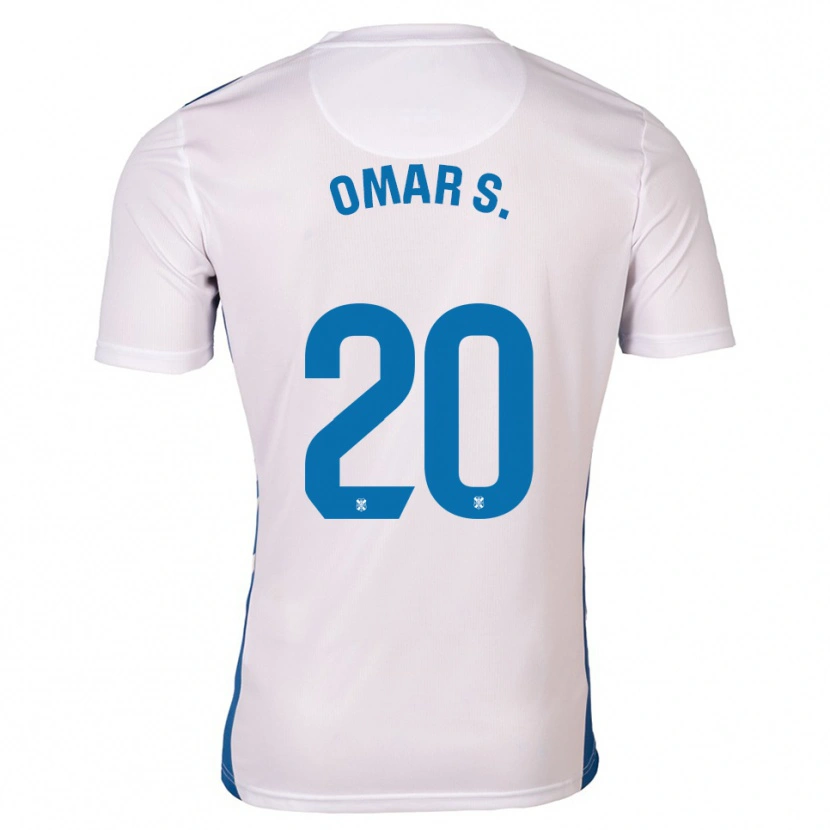 Danxen Criança Camisola Omar Sánchez #20 Branco Azul Principal 2025/26 Camisa