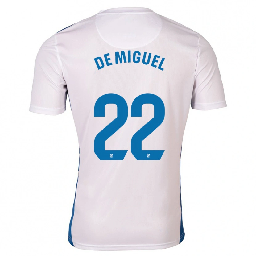 Danxen Criança Camisola Jesús De Miguel #22 Branco Azul Principal 2025/26 Camisa