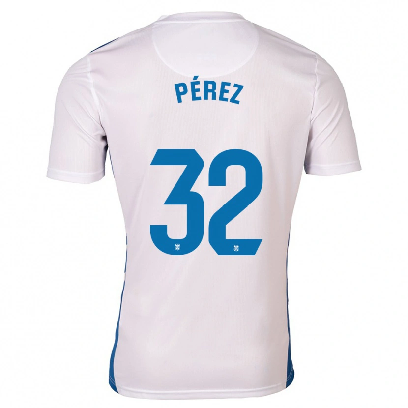 Danxen Criança Camisola Joel Pérez #32 Branco Azul Principal 2025/26 Camisa