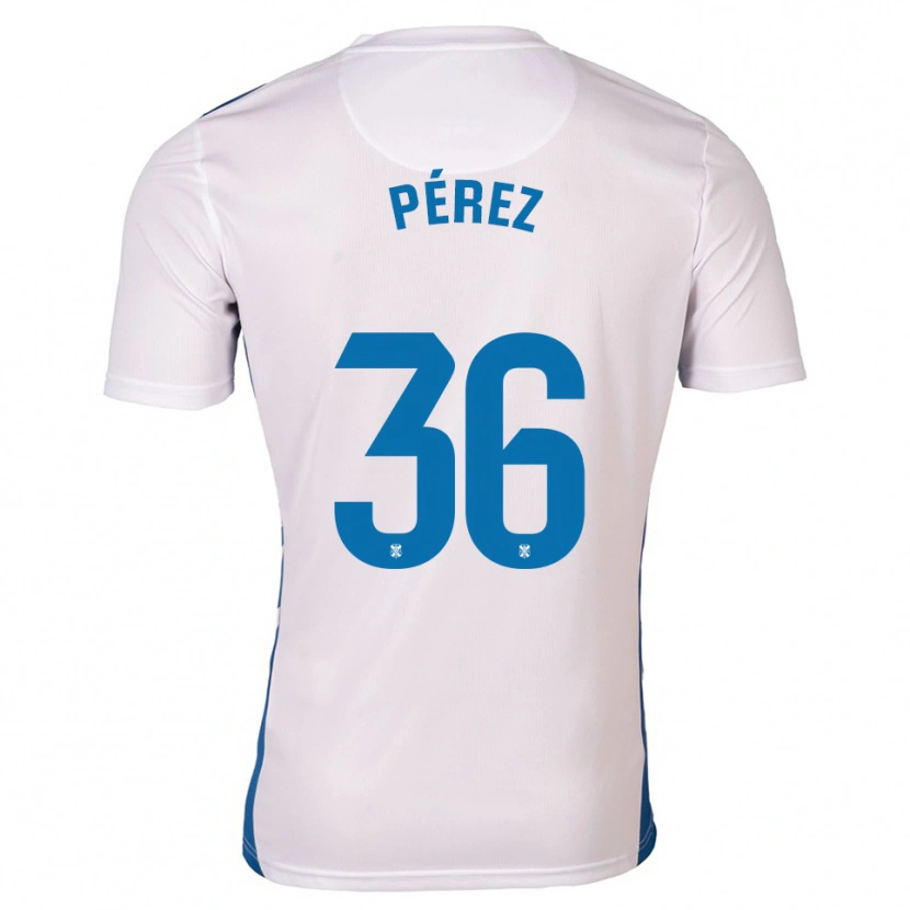Danxen Criança Camisola Dani Pérez #36 Branco Azul Principal 2025/26 Camisa