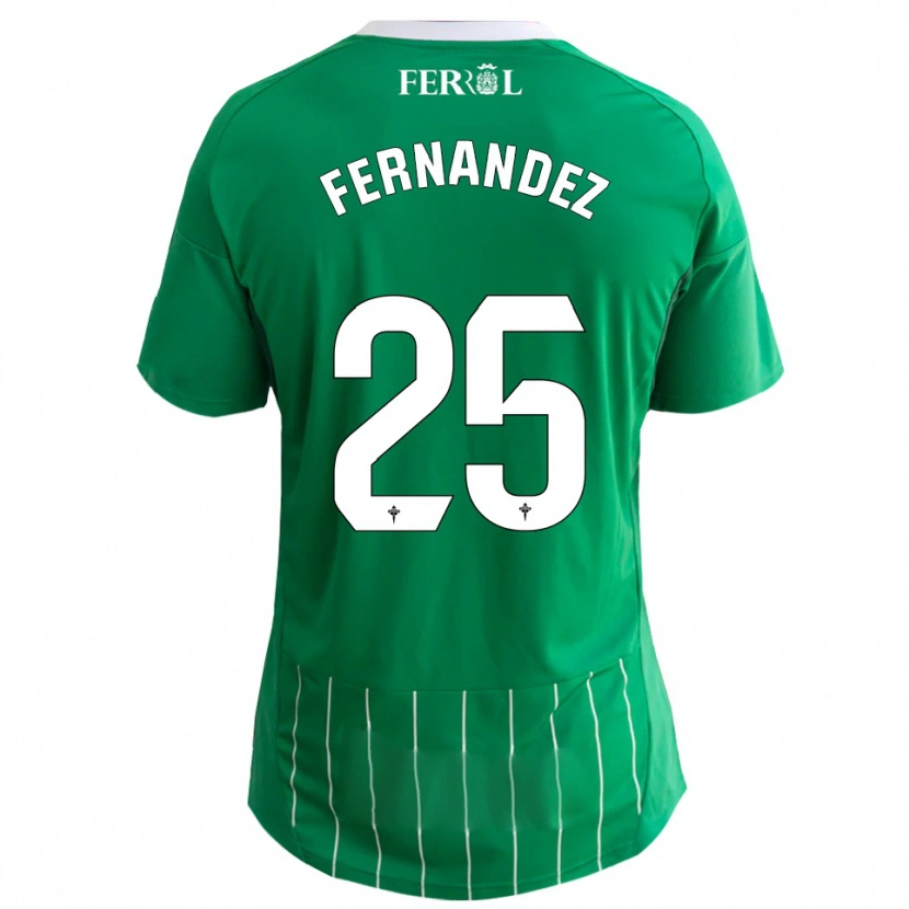 Danxen Criança Camisola César Fernández #25 Verde Branco Principal 2025/26 Camisa