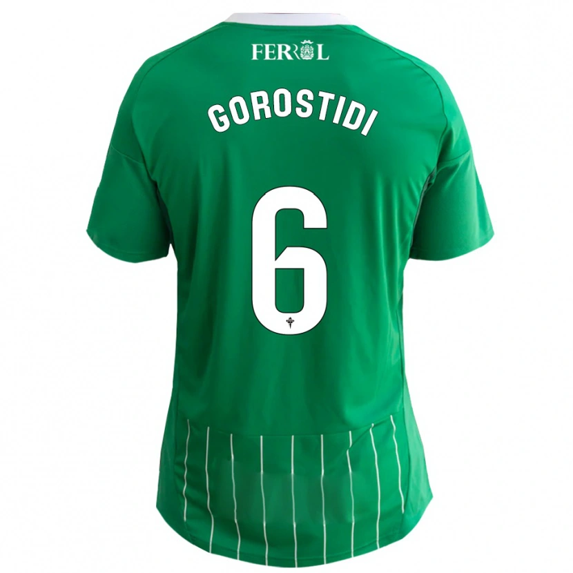 Danxen Criança Camisola Ander Gorostidi #6 Verde Branco Principal 2025/26 Camisa