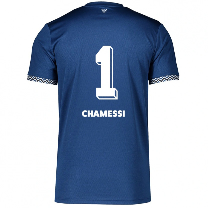 Danxen Criança Camisola Ian Chamessi #1 Azul Marinho Branco Principal 2025/26 Camisa