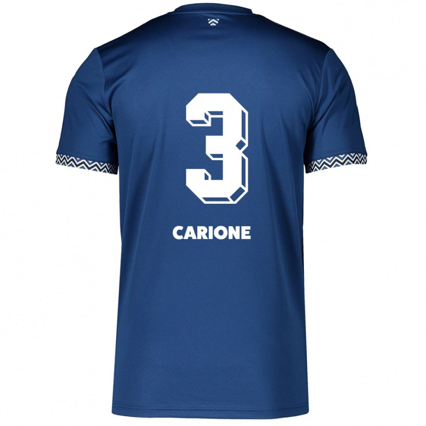 Danxen Criança Camisola Cristiano Carione #3 Azul Marinho Branco Principal 2025/26 Camisa