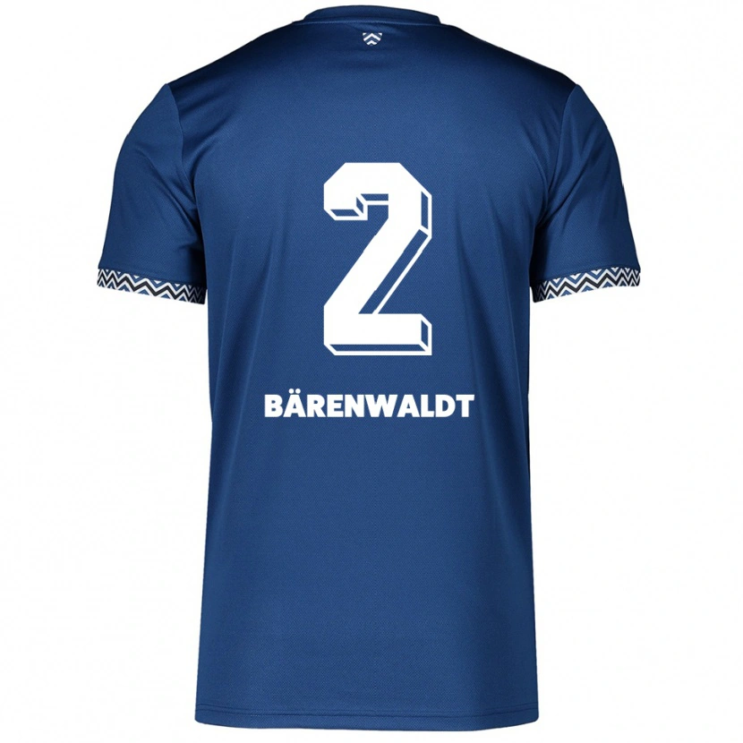 Danxen Criança Camisola Tim Bärenwaldt #2 Azul Marinho Branco Principal 2025/26 Camisa