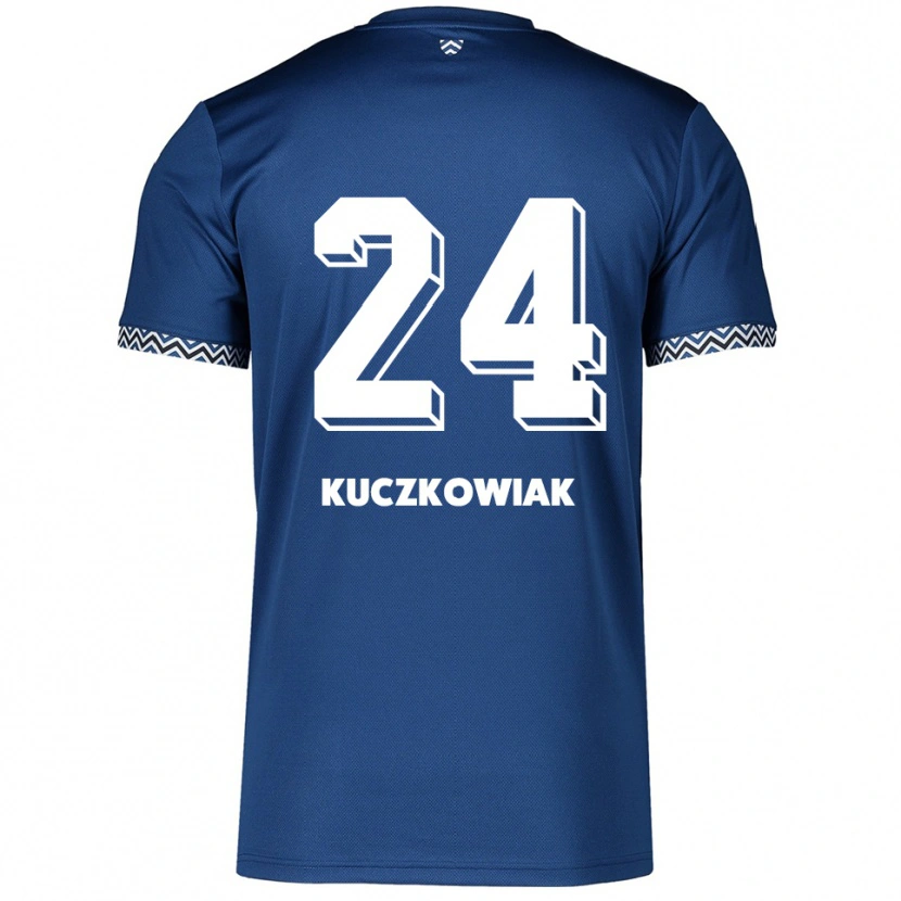 Danxen Criança Camisola Mateusz Kuczkowiak #24 Azul Marinho Branco Principal 2025/26 Camisa