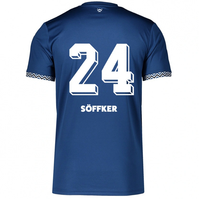 Danxen Criança Camisola Alessia Söffker #24 Azul Marinho Branco Principal 2025/26 Camisa