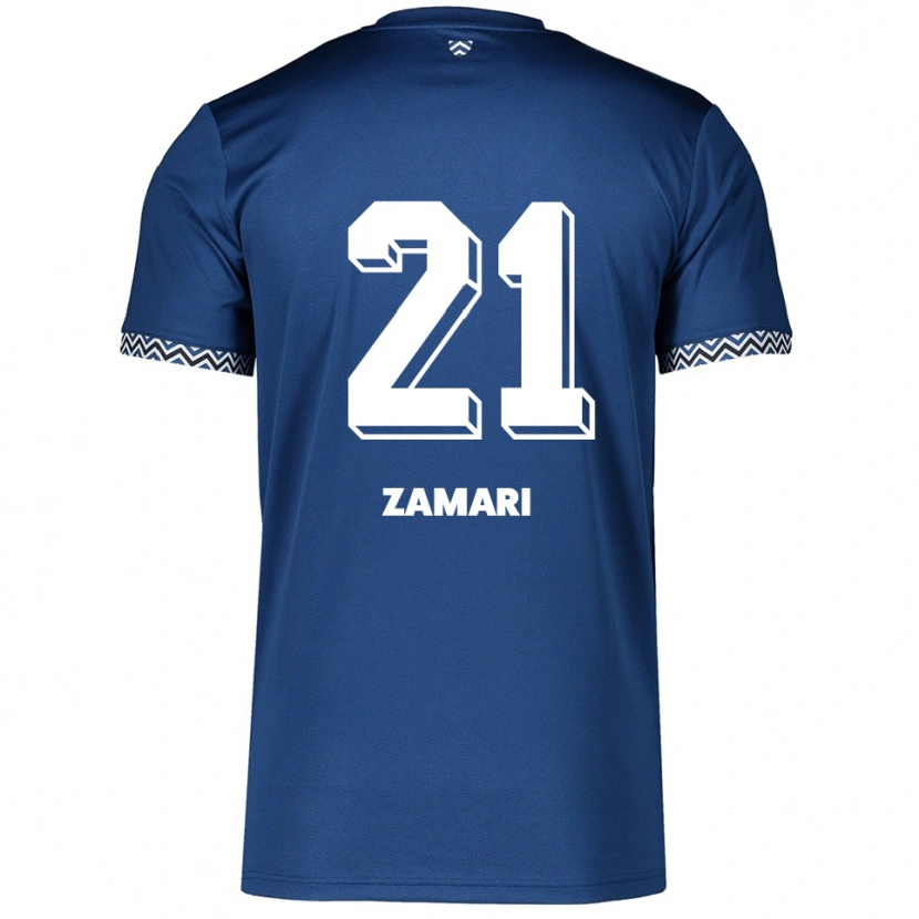 Danxen Criança Camisola Fadil Zamari #21 Azul Marinho Branco Principal 2025/26 Camisa