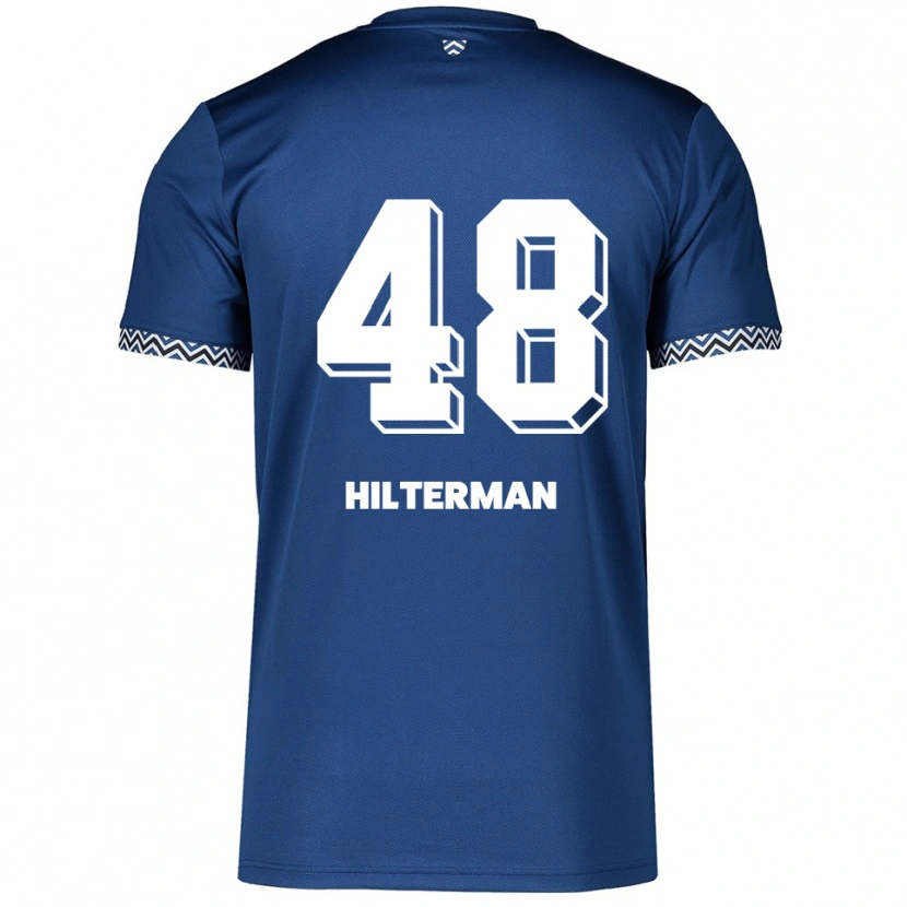 Danxen Criança Camisola Jeredy Hilterman #48 Azul Marinho Branco Principal 2025/26 Camisa