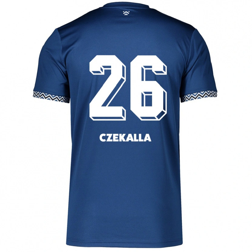Danxen Criança Camisola Anna Czekalla #26 Azul Marinho Branco Principal 2025/26 Camisa