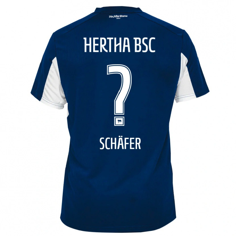 Danxen Criança Camisola Daniel Schäfer #0 Branco Azul Principal 2025/26 Camisa