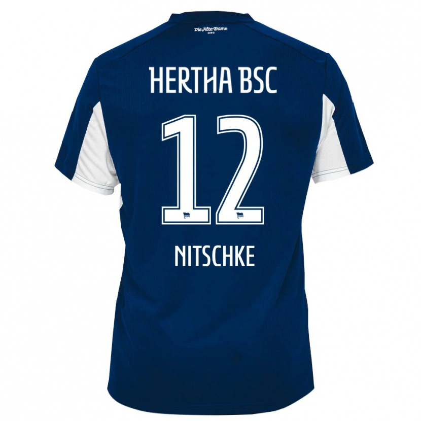 Danxen Criança Camisola Til Nitschke #12 Branco Azul Principal 2025/26 Camisa