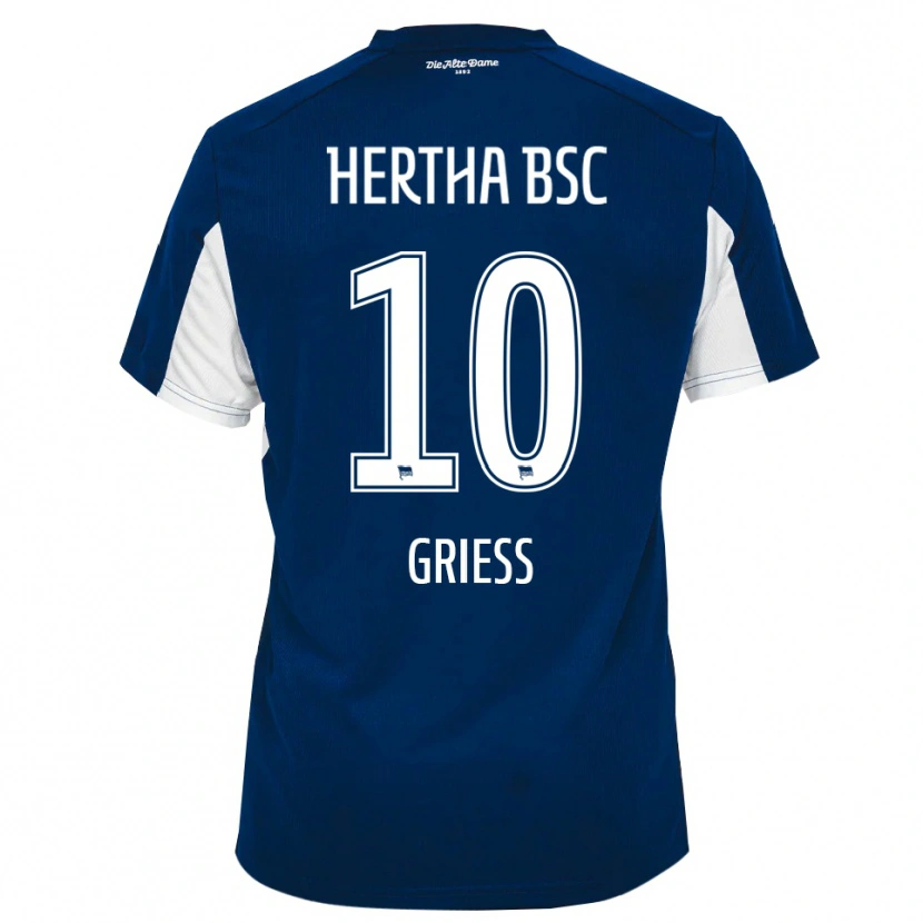Danxen Criança Camisola Stephan Grieß #10 Branco Azul Principal 2025/26 Camisa