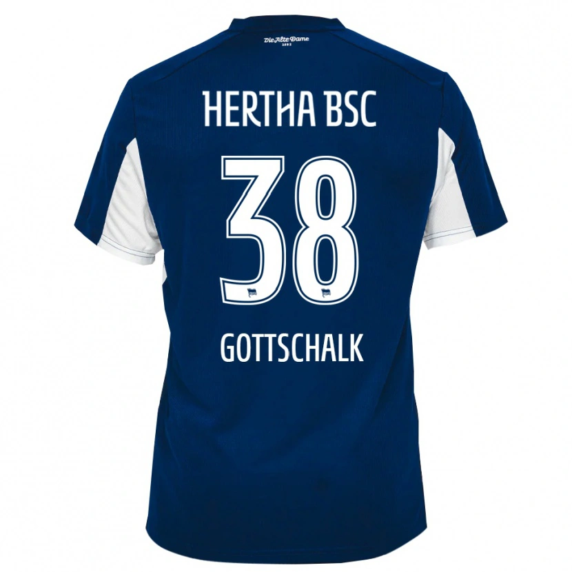 Danxen Criança Camisola Julius Gottschalk #38 Branco Azul Principal 2025/26 Camisa