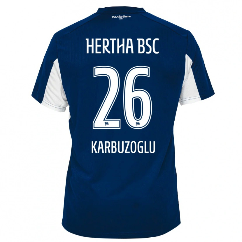 Danxen Criança Camisola Mikail Karbuzoglu #26 Branco Azul Principal 2025/26 Camisa