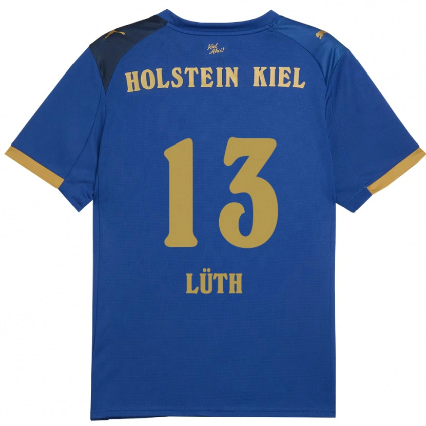 Danxen Criança Camisola Felix Lüth #13 Azul Dourado Principal 2025/26 Camisa