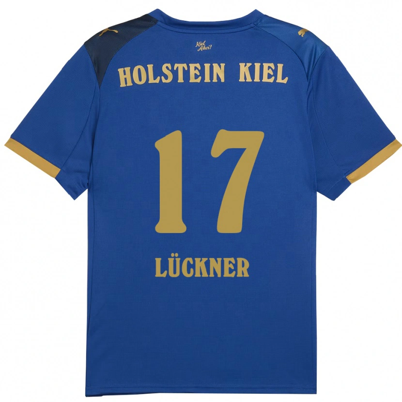 Danxen Criança Camisola Veit Lückner #17 Azul Dourado Principal 2025/26 Camisa