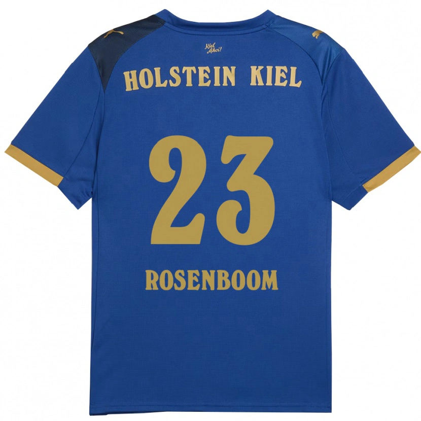 Danxen Criança Camisola Lasse Rosenboom #23 Azul Dourado Principal 2025/26 Camisa