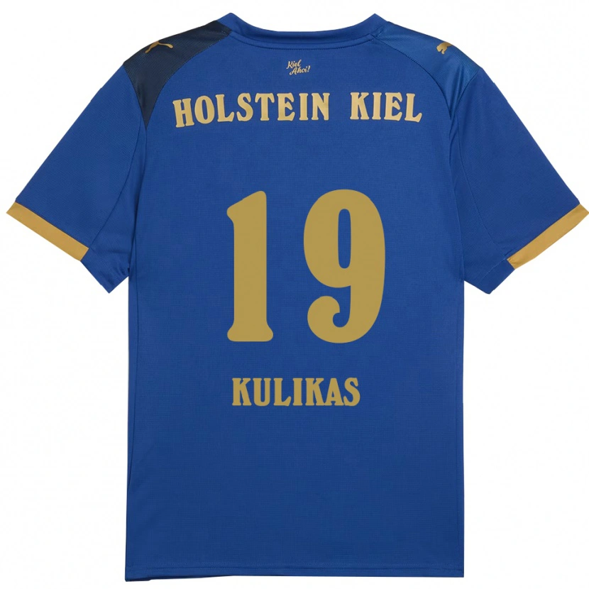 Danxen Criança Camisola Laurynas Kulikas #19 Azul Dourado Principal 2025/26 Camisa