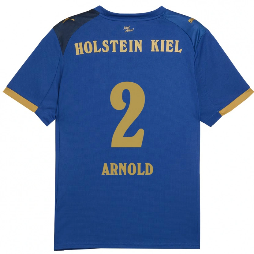 Danxen Criança Camisola Henrik Arnold #2 Azul Dourado Principal 2025/26 Camisa