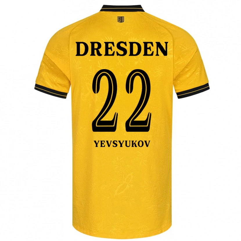 Danxen Criança Camisola Demyd Yevsyukov #22 Amarelo Preto Principal 2025/26 Camisa