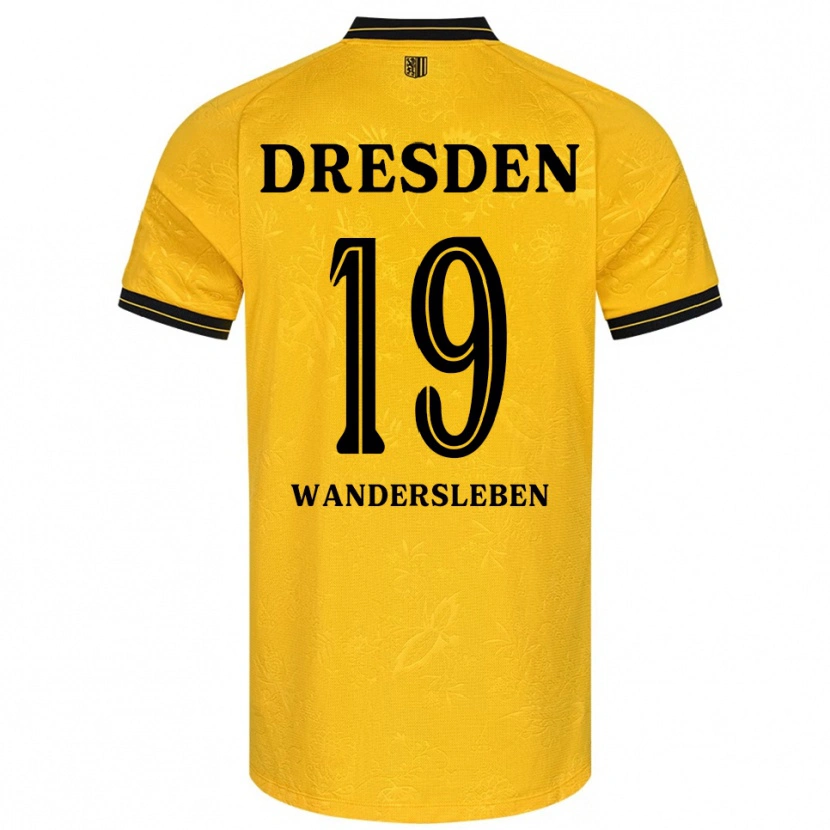 Danxen Criança Camisola Arian-Rayan Wandersleben #19 Amarelo Preto Principal 2025/26 Camisa