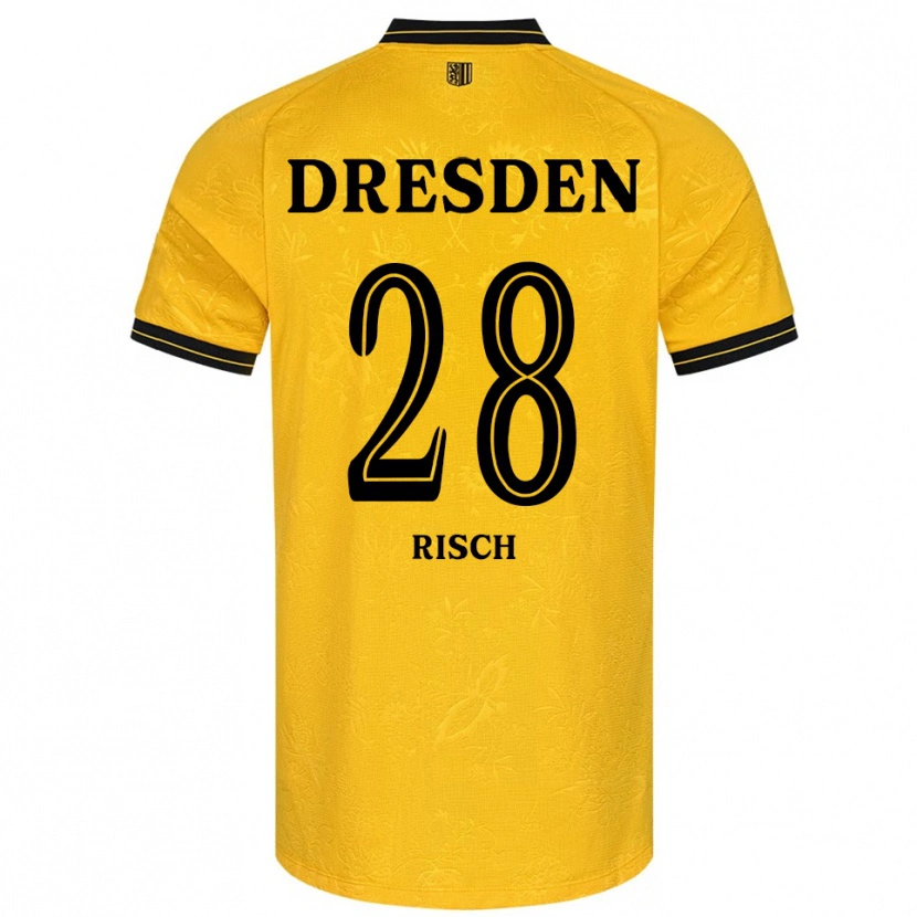 Danxen Criança Camisola Sascha Risch #28 Amarelo Preto Principal 2025/26 Camisa