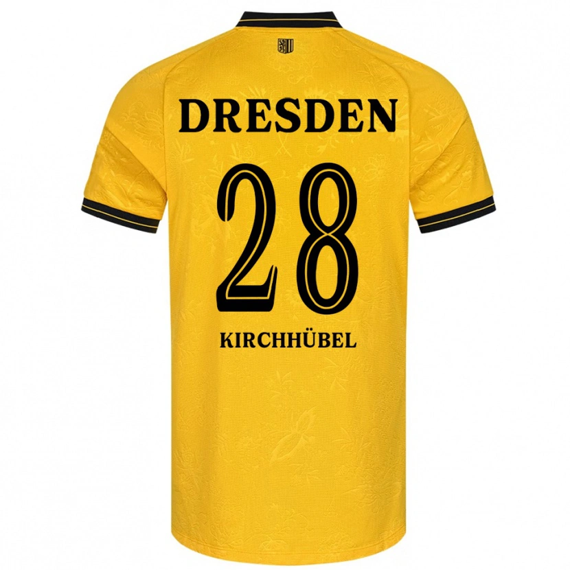 Danxen Criança Camisola Willi Kirchhübel #28 Amarelo Preto Principal 2025/26 Camisa