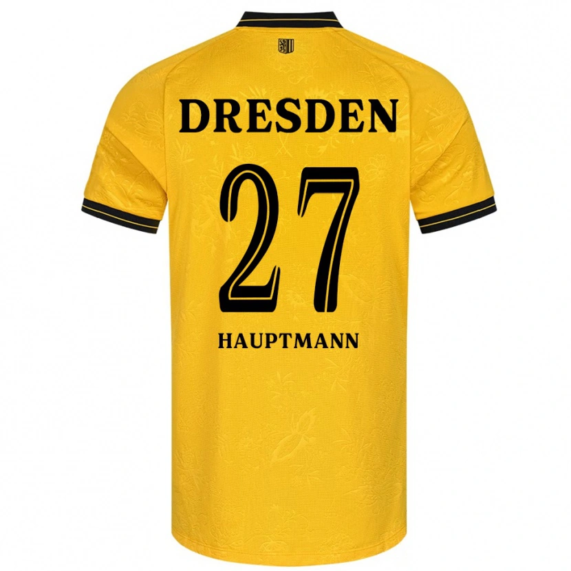 Danxen Criança Camisola Niklas Hauptmann #27 Amarelo Preto Principal 2025/26 Camisa