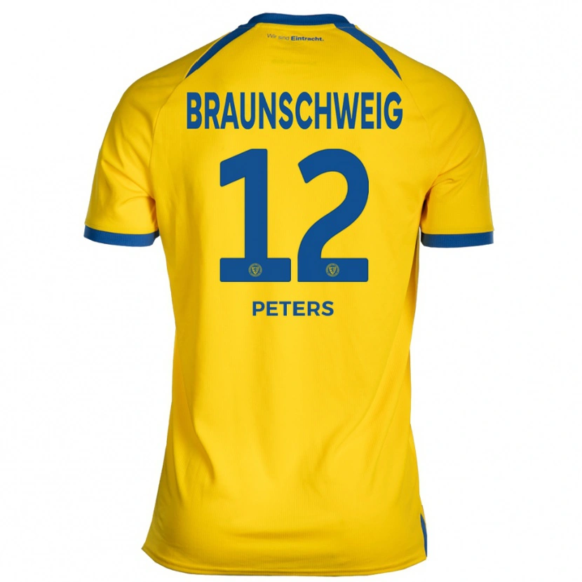 Danxen Criança Camisola Laurin Peters #12 Amarelo Azul Principal 2025/26 Camisa