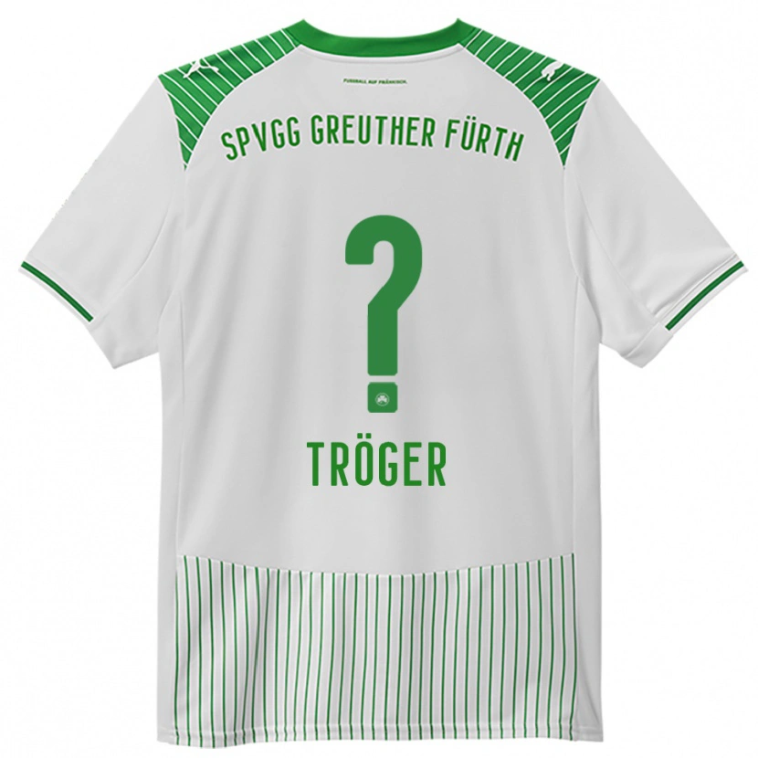 Danxen Criança Camisola Juliane Tröger #0 Branco Verde Principal 2025/26 Camisa