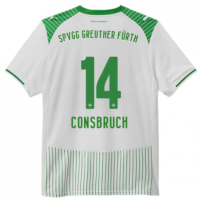 Danxen Criança Camisola Jomaine Consbruch #14 Branco Verde Principal 2025/26 Camisa