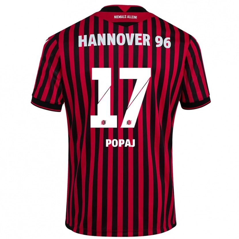 Danxen Criança Camisola Erisa Popaj #17 Vermelho Preto Principal 2025/26 Camisa